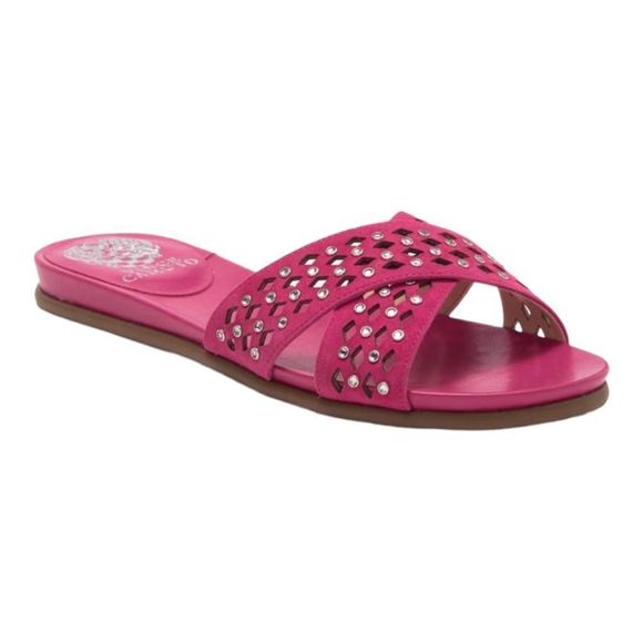 NWOB Vince Camuto Hot Pink Studded Endana 9W Sandals - Picture 1 of 6